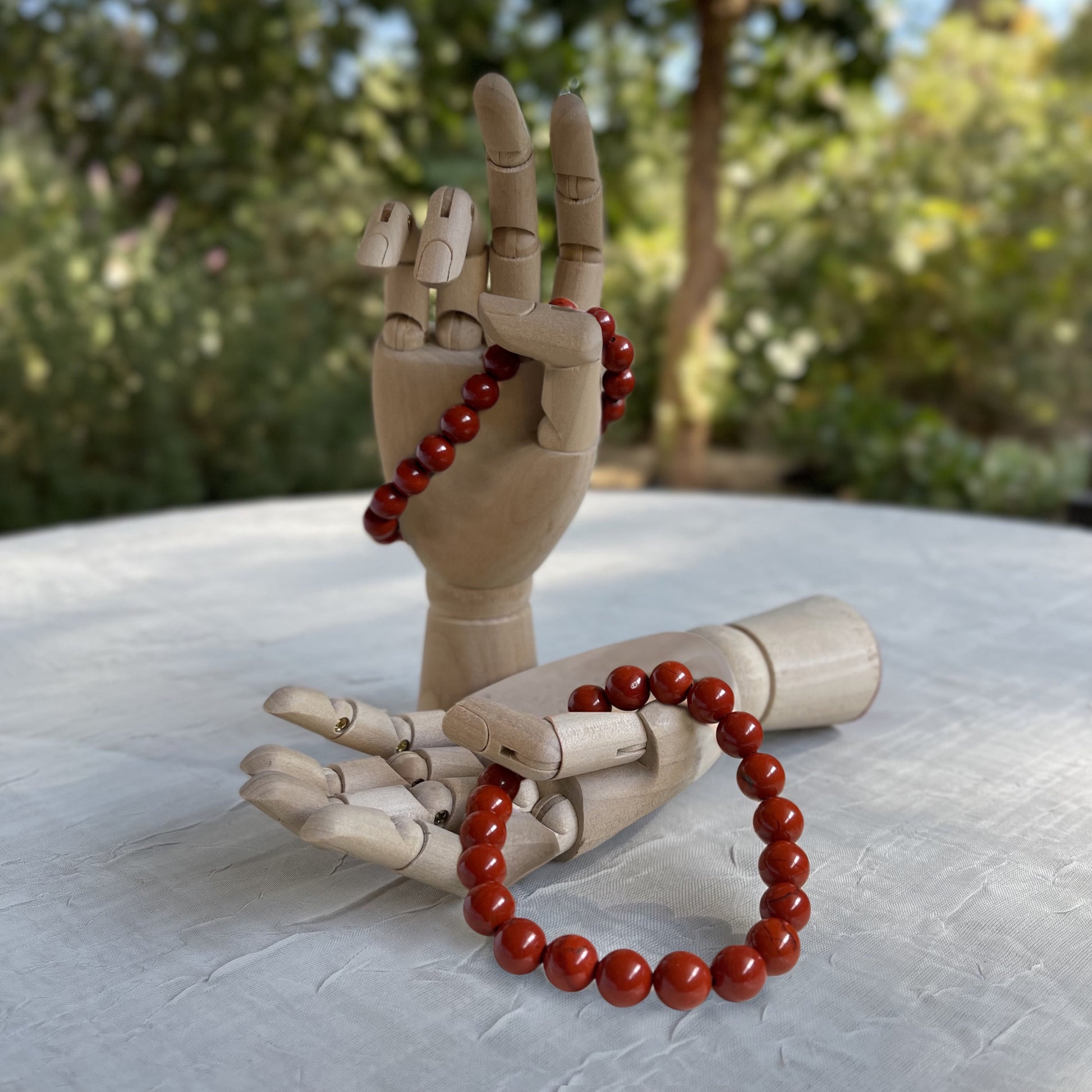 Crystal Healing Beaded Bracelet, Red Jasper