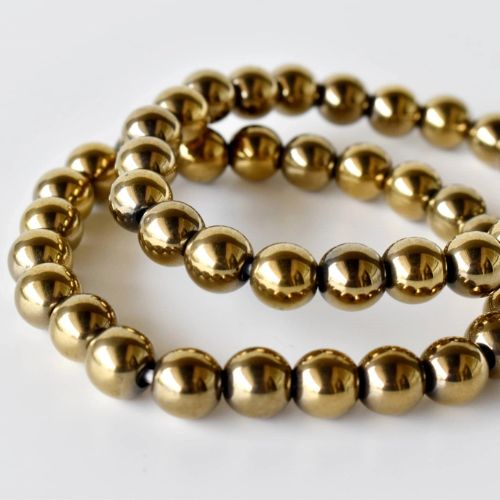 Crystal Healing Beaded Bracelet, Golden Hematite