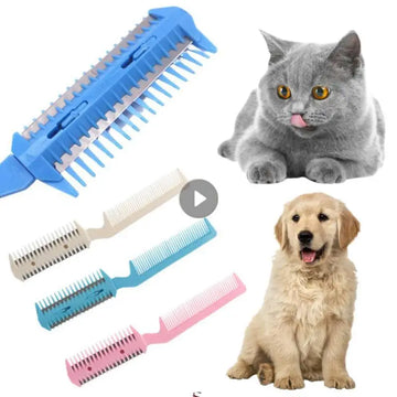 1PCS Pet Hair Trimmer Comb Cutting Cut Dog Cat With 2 Blades Grooming Razor Thinning Hairbrush Grooming Products For Pet Cats