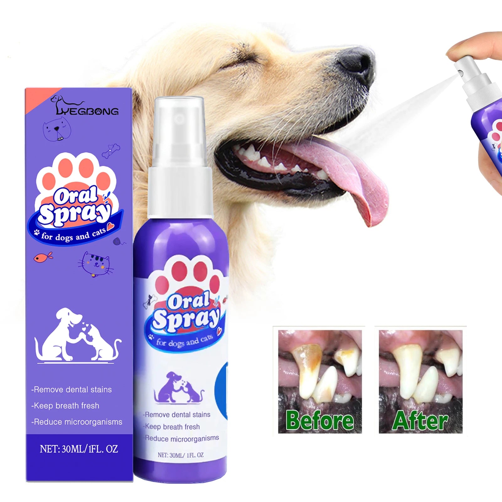 Pet Dental Spray for Dogs and Cats 
